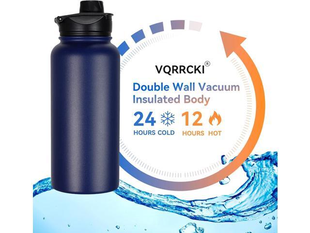 32 oz Insulated Water Bottle Bulk 8 Pack, Stainless Steel Sports Water Bottles with Straw Lid & Wide Mouth Lids, Double Walled Vacuum, Leak Proof,...
