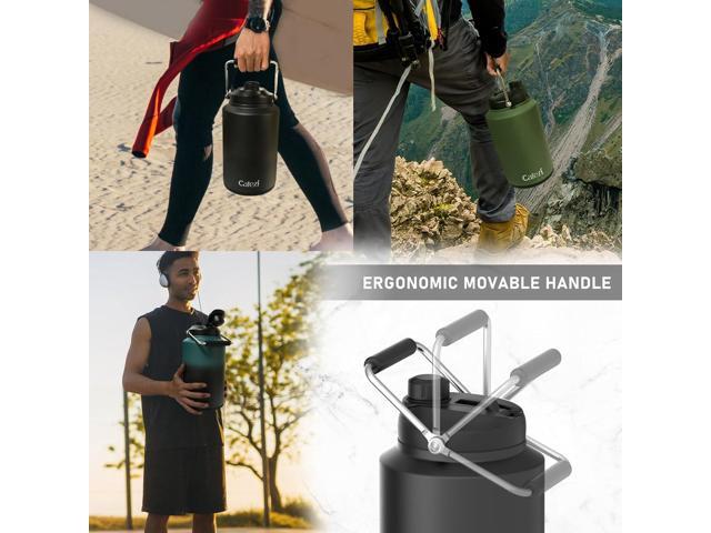 1 Gallon Water Jug, 2-in-1 Lid Flip Straw & Spout, Vacuum Insulated Stainless Steel Sports Water Bottle for Cold & Hot Drinks, Leak Proof, Suitable...