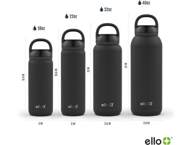Ello Cooper Twist 32oz Stainless Steel Water Bottle with Chug Lid Leak Proof Double Walled and Vacuum Insulated Built in Carry Loop ...