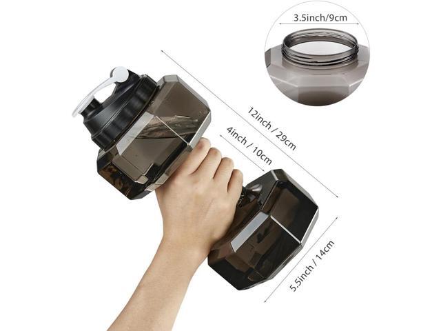 2.2L / 75Oz Dumbbell Shape Water Bottle, PETG Eco-friendly Sports Fitness Exercise Water Jug for Gym, Yoga, Running, Outdoors, Cycling, and Camping
