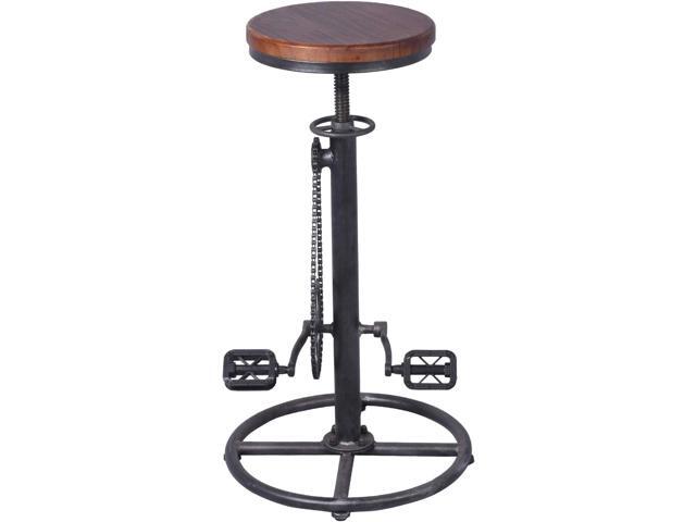 Set of 2 Industrial Bar Stool-Swivel Vintage Coffee Kitchen Dining Island Chair-Bike Pedal Footrest-Extra Tall Pub Height Adjustable 29-37'