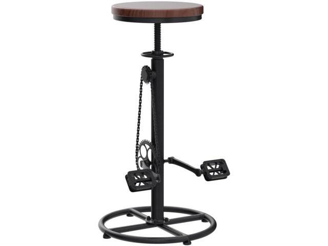 Set of 2 Industrial Bar Stool-Swivel Vintage Coffee Kitchen Dining Island Chair-Bike Pedal Footrest-Extra Tall Pub Height Adjustable 29-37'