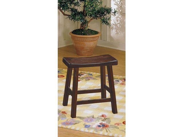Homelegance Saddleback Solid Wood Kitchen Height Bar Stool Set of 2 - Saddle Kitchen Stool Dining Height Stools for Dining, Armless Chair Seating...