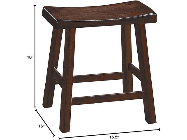 Homelegance Saddleback Solid Wood Kitchen Height Bar Stool Set of 2 - Saddle Kitchen Stool Dining Height Stools for Dining, Armless Chair Seating...