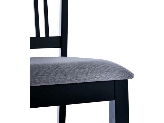 DUHOME Wood Bar Stools Set of 2, Counter Height Chairs Upholstered Barstool with Backrest Farmhouse Counter Stools for Kitchen Islands, Black