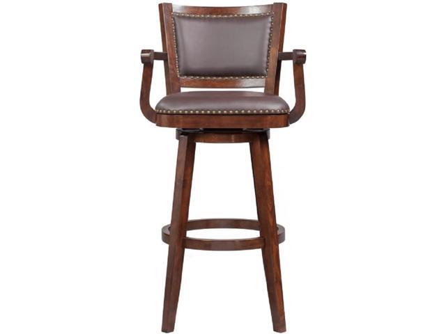 Boraam Broadmoor Extra Tall Swivel Bar Stool with Arms, Brown/Cappuccino