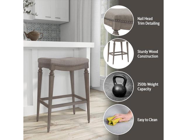 Hillsdale Furniture Vetrina Backless Non-Swivel Counter Stool, Weathered Grey