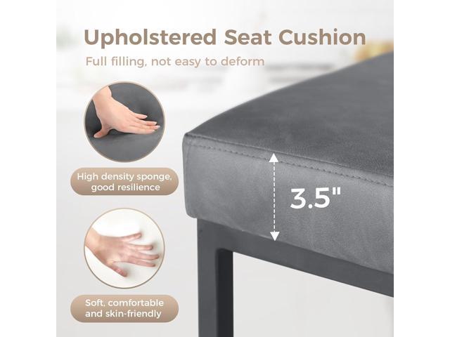 MAISON ARTS Faux Leather Bar Stools Set of 4, 24 Inch Counter Height Barstools with Back, Metal Legs, Footrest, Modern Upholstered Bar Chairs for...