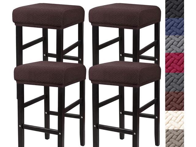 HFCNMY Stool Covers Rectangle,4 Pack Stretch Rectangle Bar Stool Covers Jacquard Vanity Stool Cover Washable Counter Stool Covers Bar Stool Seat...