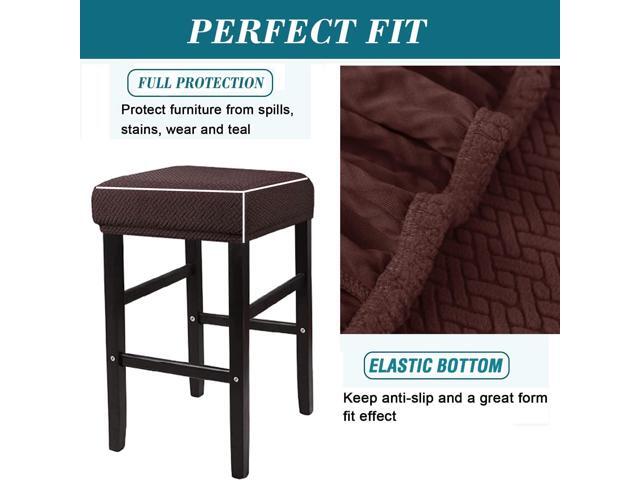 HFCNMY Stool Covers Rectangle,4 Pack Stretch Rectangle Bar Stool Covers Jacquard Vanity Stool Cover Washable Counter Stool Covers Bar Stool Seat...
