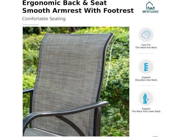 MFSTUDIO Outdoor Bar Stools Set of 4, Swivel Bar Height Patio Chairs Outdoor Barstools High Top Patio Swivel Bar Chairs with Armrest, Breathable...
