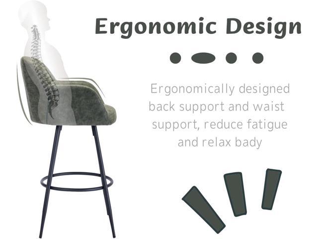CIMOTA Modern Bar Stools Set of 4 Upholstered Bar Height Tall Stools for Kitchen Island, Leather Counter Height Barstools Island Chairs with Back...