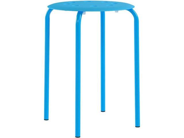 Topeakmart 10pcs Round Plastic Stack Stools Bar Stools Set 17.3in Height Blue/Green/Red/White/Yellow