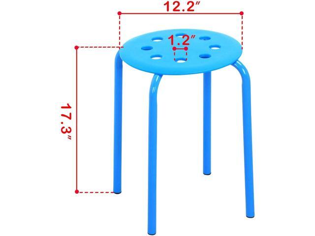 Topeakmart 10pcs Round Plastic Stack Stools Bar Stools Set 17.3in Height Blue/Green/Red/White/Yellow