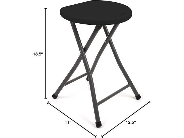 Mintra Metal Folding Stools, Heavy-Duty Backless Portable Chairs for Adults, 330Lbs Capacity for Kitchen, Rec Room, Camping, 18.5' Height Portable...