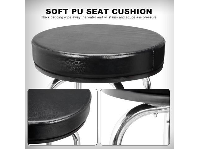 Torin ATRP6185B Swivel 250lbs Bar Stool: Padded Garage/Shop Seat with Chrome Plated Legs, Black