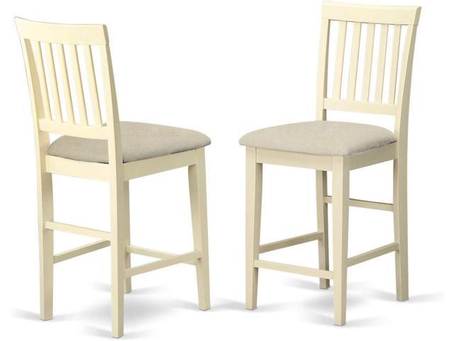 East West Furniture VNS-WHI-W Vernon Counter Height Bar Stool - Pub Height Wooden Chairs, Set of 2, Buttermilk & Cherry