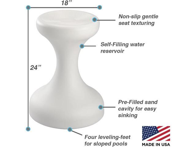 DUNNRITE Products USA Made Pre-Weighted Pool Stools for Underwater Use, Make The Perfect Pool Bar Scene with This 24 Inch Submersible Pool Barstool