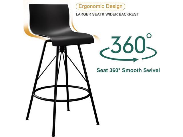 Haobo Metal Bar Stools, Counter Stools Chairs Plastic Seat Swivel Stools Set of 4 for Indoor, Outdoor, Home, Kitchen, Bar Counter, Business (24',...