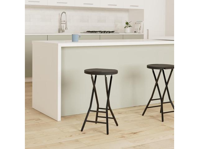 5Rcom Folding Stool,2 Pack 24 inch Tall Folding Bar Stool with Handle, Metal and Plastic Foldable Stool for Adults with Steel Frame Legs, 550lbs...