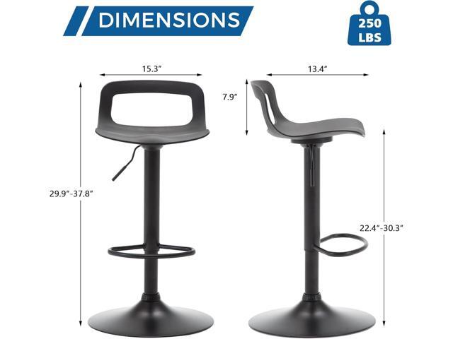 thksbought Set of 4 Modern Bar Stools Simple Adjustable Bar Stool(Matte Back)