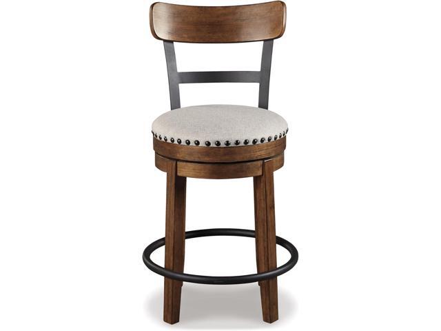 Signature Design by Ashley Valebeck Rustic Farmhouse 24.5 Counter Height Swivel Bar Stool, Brown