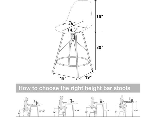 Haobo Metal Bar Stools, Counter Height Stools Plastic Seat Swivel Chairs Set of 4 for Indoor, Outdoor, Home, Kitchen Dinning Chairs, Bar Counter,...