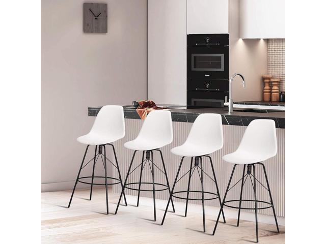 Haobo Metal Bar Stools, Counter Height Stools Plastic Seat Swivel Chairs Set of 4 for Indoor, Outdoor, Home, Kitchen Dinning Chairs, Bar Counter,...