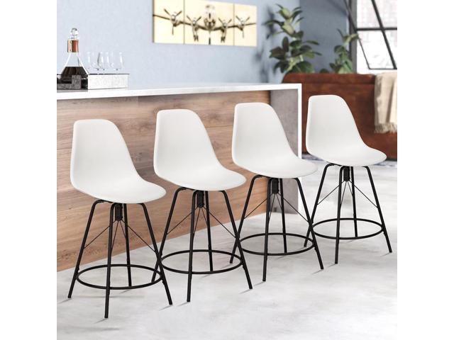Haobo Metal Bar Stools, Counter Height Stools Plastic Seat Swivel Chairs Set of 4 for Indoor, Outdoor, Home, Kitchen Dinning Chairs, Bar Counter,...