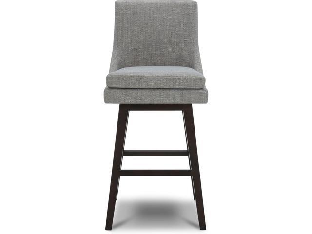 CHITA Bar Height Swivel Barstool with Back Set of 2, FSC Certified Upholstered Bar Stool, 30.7' H Seat Height, Fabric in Fog