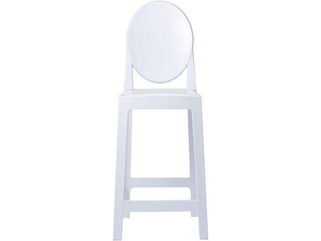 2xhome - Set of 2 Modern Ghost Chair 25' Seat Height Bar Stool Polycarbonate Plastic Counter Stool