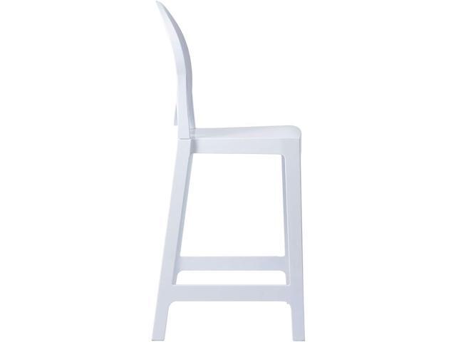 2xhome - Set of 2 Modern Ghost Chair 25' Seat Height Bar Stool Polycarbonate Plastic Counter Stool
