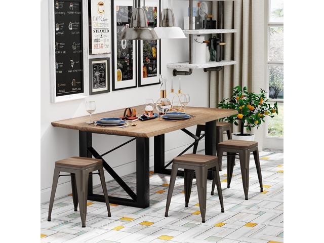 Changjie Furniture 18 Inch Stools Metal Dining Chairs Set of 4 Stackable School Stools Short Stools Stackable Bar Stools Classroom Stools (18 inch,...