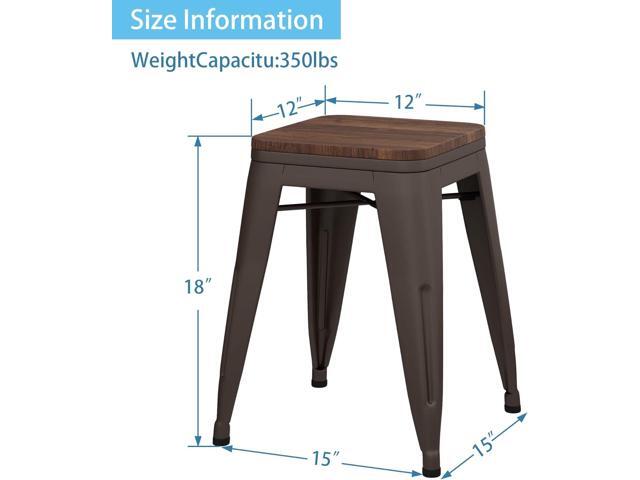 Changjie Furniture 18 Inch Stools Metal Dining Chairs Set of 4 Stackable School Stools Short Stools Stackable Bar Stools Classroom Stools (18 inch,...