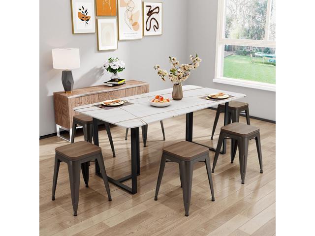 Changjie Furniture 18 Inch Stools Metal Dining Chairs Set of 4 Stackable School Stools Short Stools Stackable Bar Stools Classroom Stools (18 inch,...
