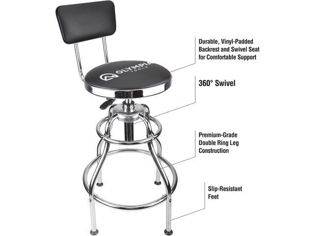 Olympia Tools 82-738 Adjustable Hydraulic Work Stool, Black