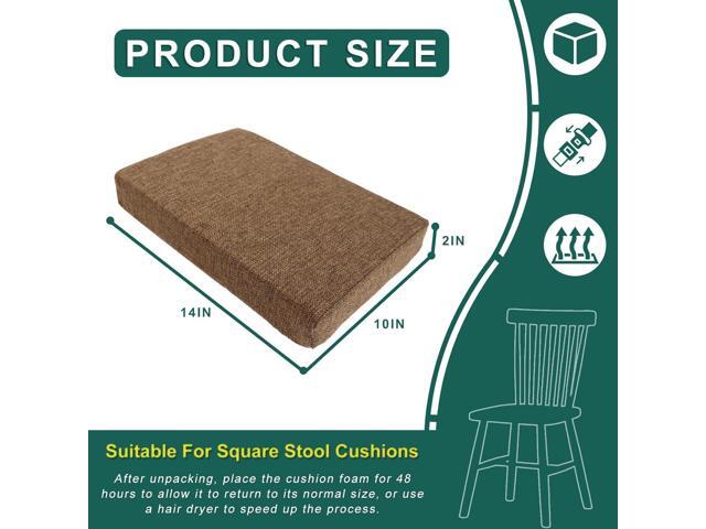 4PCS Linen Soft Foam Seat Cushion 14x10x2 Inches Bar Stool Cushions Square Thickened Recliner Cushion Chair Cushion with Removable Cover...