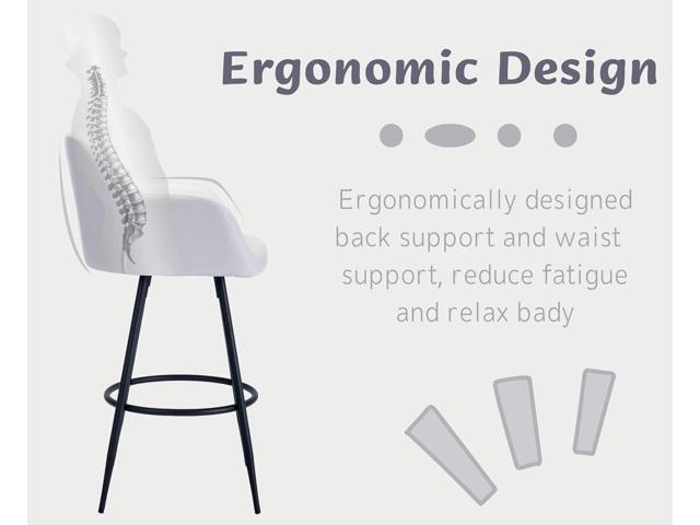 CIMOTA Modern Bar Stools Set of 4 Upholstered Bar Height Tall Stools for Kitchen Island, Leather Counter Height Barstools Island Chairs with Back...