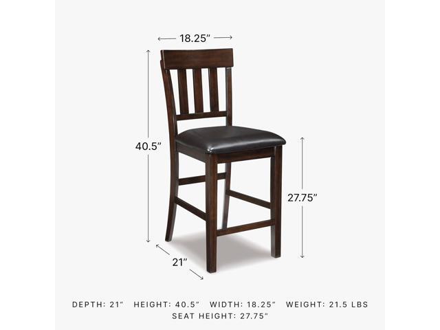 Signature Design by Ashley Haddigan 24' Counter Height Upholstered Barstool 2 Count, Dark Brown
