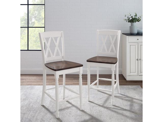 Crosley Furniture Shelby Wood X Back Counter Height Bar Stools Set of 2
