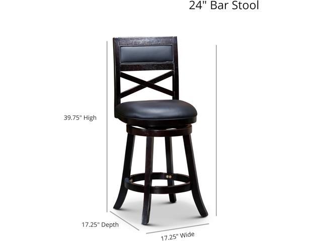 DTY Indoor Living Meeker X Back Fabric Swivel Stool, 24 Counter Height, Natural Finish, Beige Fabric Seat