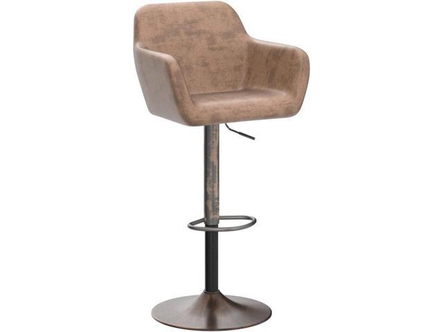Keyluv Bar Stools Set of 2 for Kitchen Counter Adjustable Swivel Height Barstools 29 Inch Faux Leather Bar Chairs with Padded Back and Chromed...