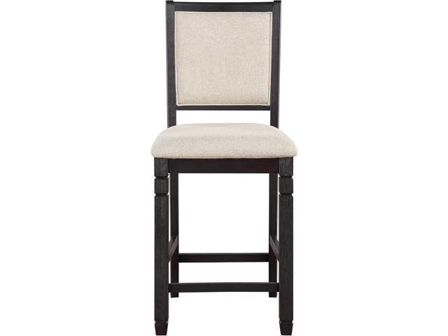 Lexicon Braun Wood Dining Room Counter Height Bar Stool Set of 2, Farmhouse Dining Chairs Set of 2, Traditional Armless Kitchen Chair, Solid Wood...