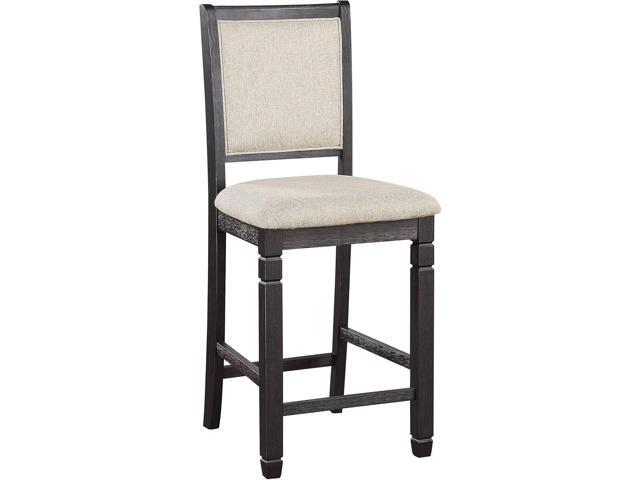 Lexicon Braun Wood Dining Room Counter Height Bar Stool Set of 2, Farmhouse Dining Chairs Set of 2, Traditional Armless Kitchen Chair, Solid Wood...