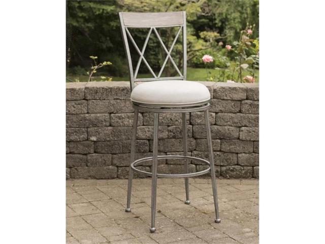 Hillsdale Stewart Indoor/Outdoor Swivel Counter Height Stool, Aged Pewter, 6319-826