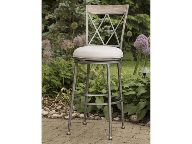 Hillsdale Stewart Indoor/Outdoor Swivel Counter Height Stool, Aged Pewter, 6319-826