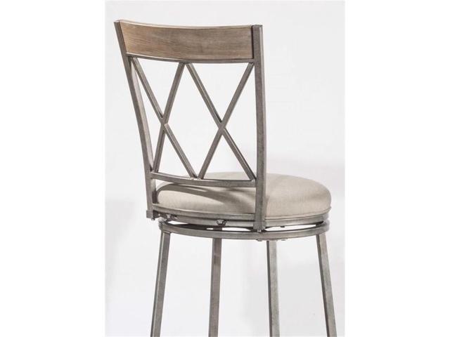 Hillsdale Stewart Indoor/Outdoor Swivel Counter Height Stool, Aged Pewter, 6319-826
