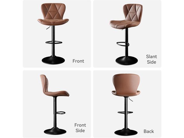 Bar Stools Set of 4,Adjustable Swivel Barstools, Light Brown