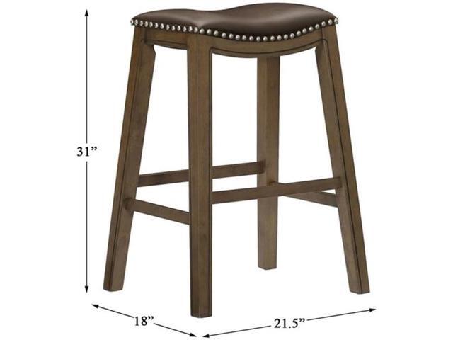 Homelegance Ordway Saddle Seat Bar Height Stool, 30'SH, Brown