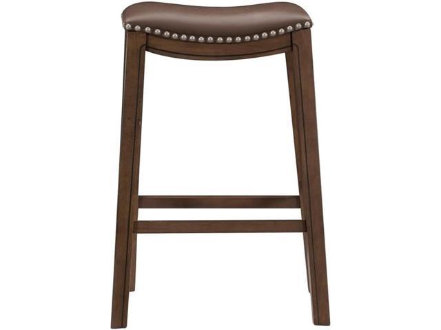 Homelegance Ordway Saddle Seat Bar Height Stool, 30'SH, Brown